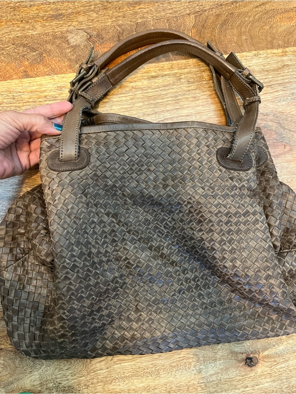 Valentina Woven Shoulder Bag - Brown - Picture 10 of 16